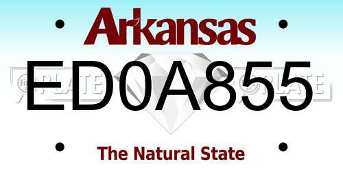 ED0A855 Arkansas License Plate