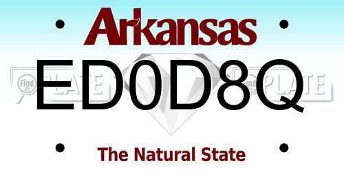 ED0D8Q Arkansas License Plate