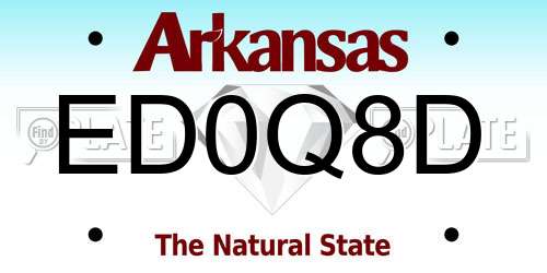 ED0Q8D Arkansas License Plate