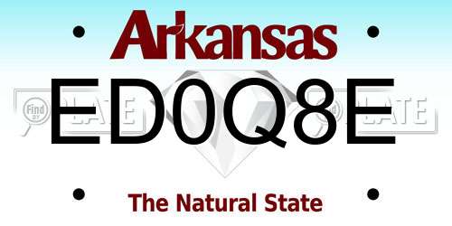 ED0Q8E Arkansas License Plate