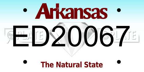 ED20067 Arkansas License Plate
