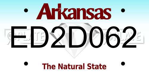 ED2D062 Arkansas License Plate