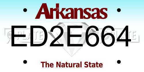 ED2E664 Arkansas License Plate