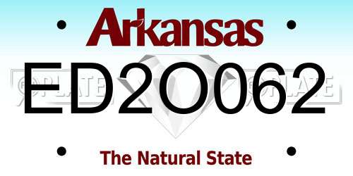 ED2O062 Arkansas License Plate