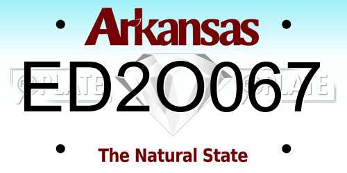 ED2O067 Arkansas License Plate