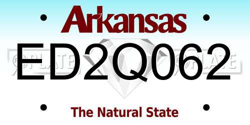 ED2Q062 Arkansas License Plate