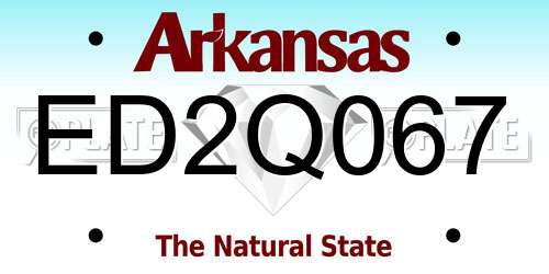 ED2Q067 Arkansas License Plate