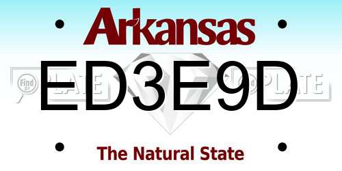 ED3E9D Arkansas License Plate