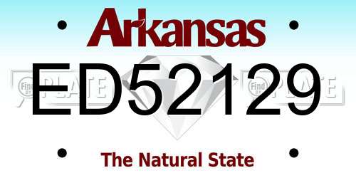 ED52129 Arkansas License Plate