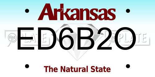 ED6B2O Arkansas License Plate