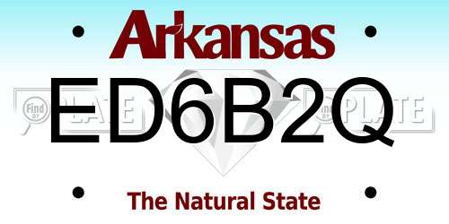ED6B2Q Arkansas License Plate