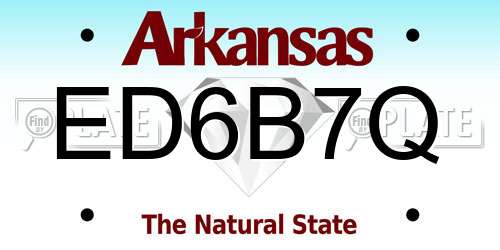ED6B7Q Arkansas License Plate