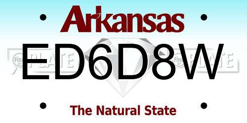 ED6D8W Arkansas License Plate