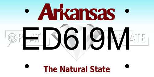 ED6I9M Arkansas License Plate
