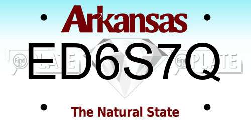 ED6S7Q Arkansas License Plate
