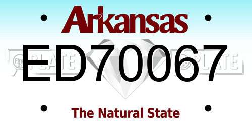 ED70067 Arkansas License Plate