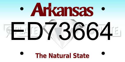 ED73664 Arkansas License Plate