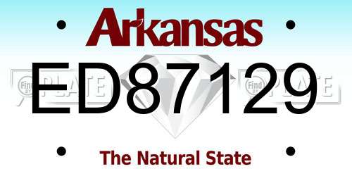 ED87129 Arkansas License Plate