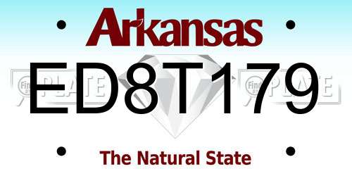 ED8T179 Arkansas License Plate