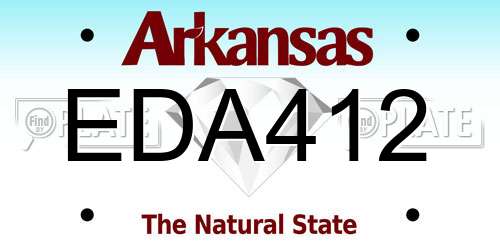 EDA412 Arkansas License Plate