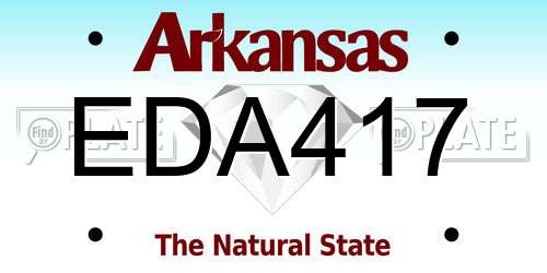 EDA417 Arkansas License Plate