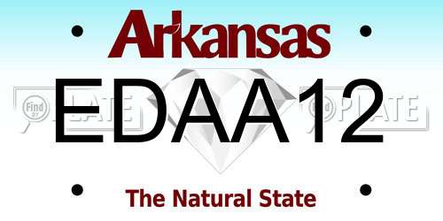 EDAA12 Arkansas License Plate