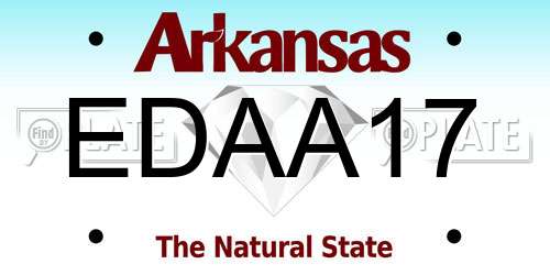 EDAA17 Arkansas License Plate