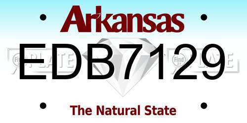 EDB7129 Arkansas License Plate