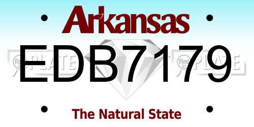 EDB7179 Arkansas License Plate