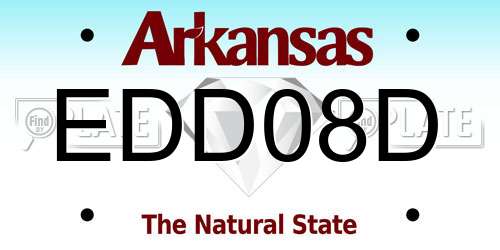 EDD08D Arkansas License Plate