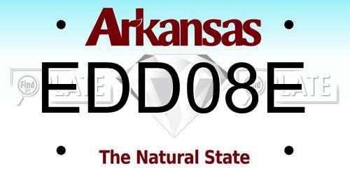 EDD08E Arkansas License Plate