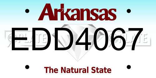 EDD4067 Arkansas License Plate