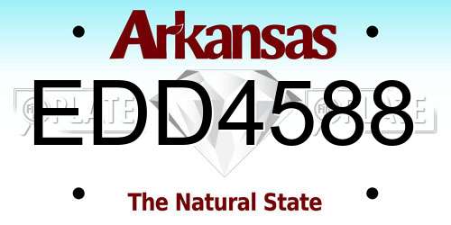 EDD4588 Arkansas License Plate
