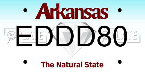 EDDD80 Arkansas License Plate