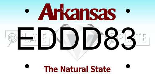 EDDD83 Arkansas License Plate