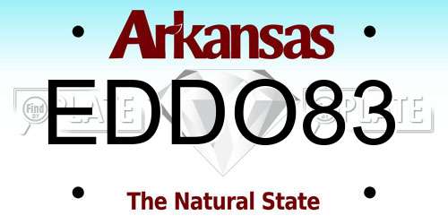 EDDO83 Arkansas License Plate
