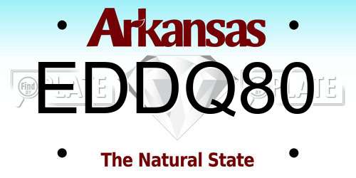 EDDQ80 Arkansas License Plate