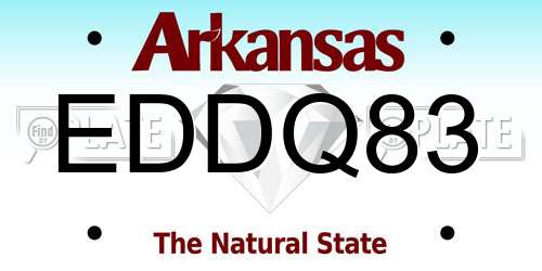 EDDQ83 Arkansas License Plate