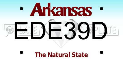 EDE39D Arkansas License Plate