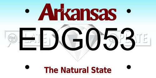 EDG053 Arkansas License Plate