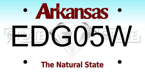 EDG05W Arkansas License Plate
