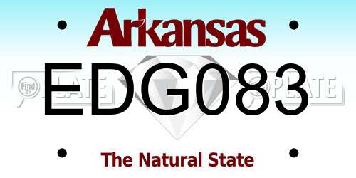 EDG083 Arkansas License Plate