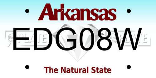 EDG08W Arkansas License Plate