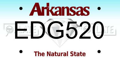 EDG520 Arkansas License Plate