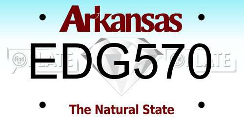 EDG570 Arkansas License Plate