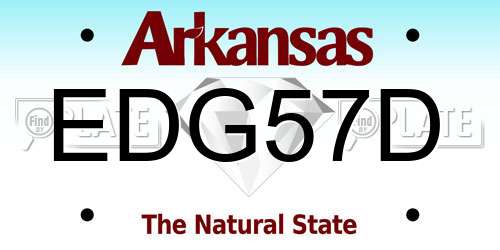EDG57D Arkansas License Plate