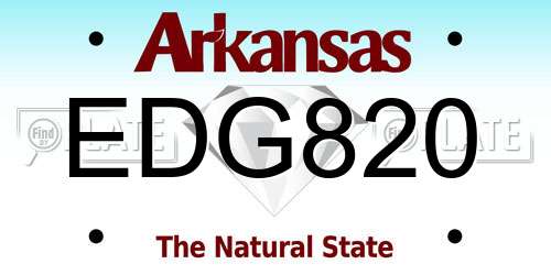 EDG820 Arkansas License Plate
