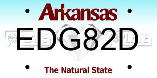 EDG82D Arkansas License Plate