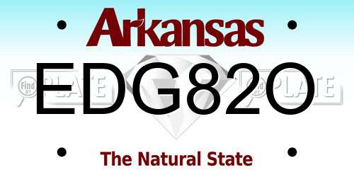 EDG82O Arkansas License Plate
