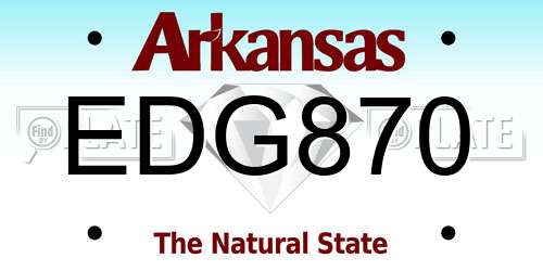 EDG870 Arkansas License Plate